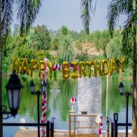Lakeside Birthday celebration setup
