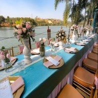 Lake Side Lunch Decor with Canopy